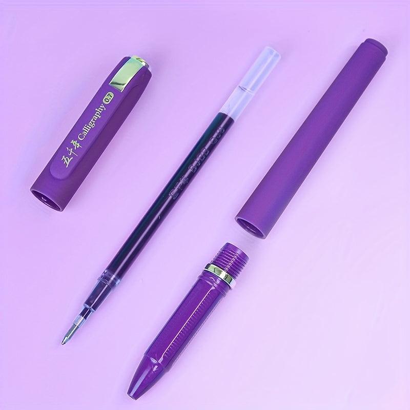 Fashionable Business Ballpoint Pen Purple Ink Metal Nib 0.7mm