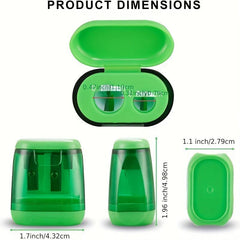 4pcs Double Hole Pencil Sharpener with Cover for Kids & Adults, Colored Pencils