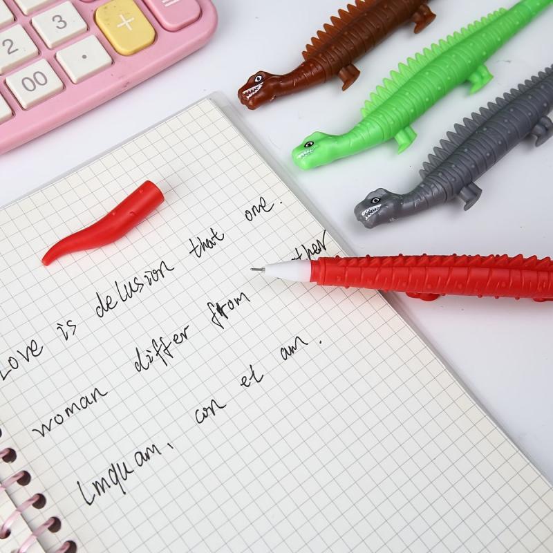 4pcs Dinosaur Gel Pen 0.5mm - Animal Shape Design Writing Tool