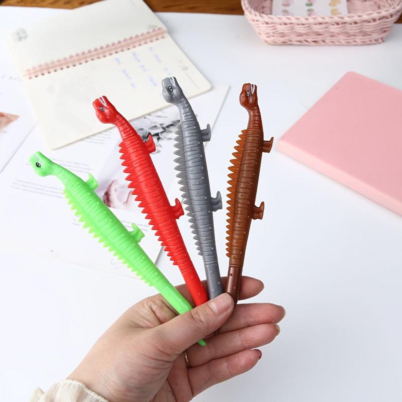 4pcs Dinosaur Gel Pen 0.5mm - Animal Shape Design Writing Tool