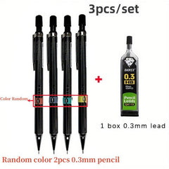 3pcs Mechanical Pencil Set Student Automatic Pencils with Eraser