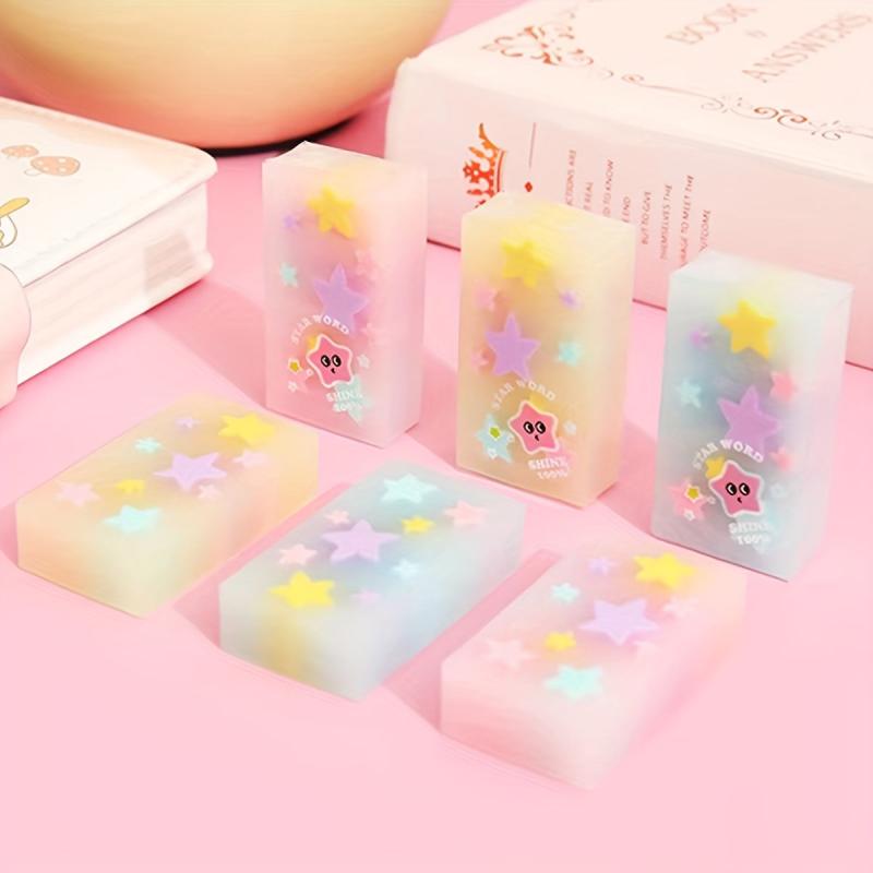 3pcs Creative Star Jelly Eraser Student Stationery Supplies