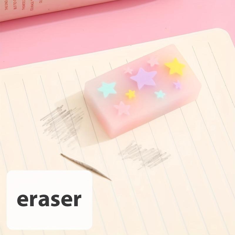 3pcs Creative Star Jelly Eraser Student Stationery Supplies