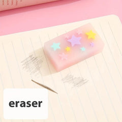 3pcs Creative Star Jelly Eraser Student Stationery Supplies