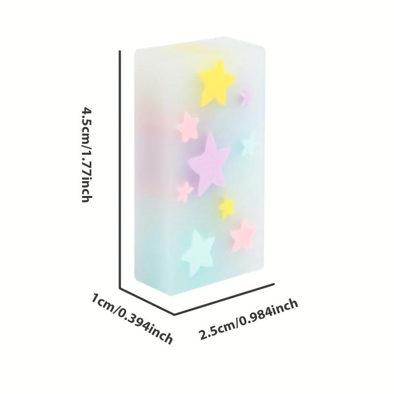 3pcs Creative Star Jelly Eraser Student Stationery Supplies