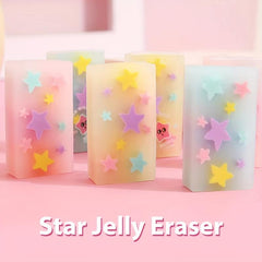 3pcs Creative Star Jelly Eraser Student Stationery Supplies
