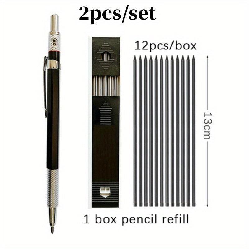 2pcs 2 0mm Mechanical Pencil Set for Office Writing School Art Sketching