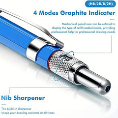 2pcs 2 0mm Mechanical Pencil Set for Office Writing School Art Sketching