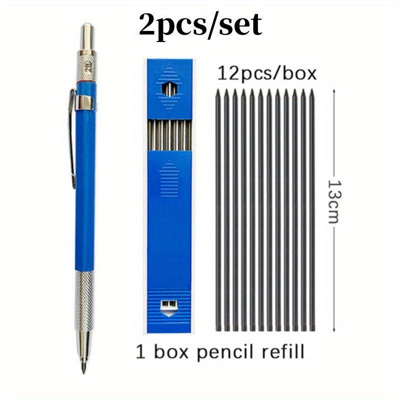 2pcs 2 0mm Mechanical Pencil Set for Office Writing School Art Sketching