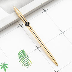 Stylish Four Leaf Grass Pen w/ Metal Ballpoint & Refill