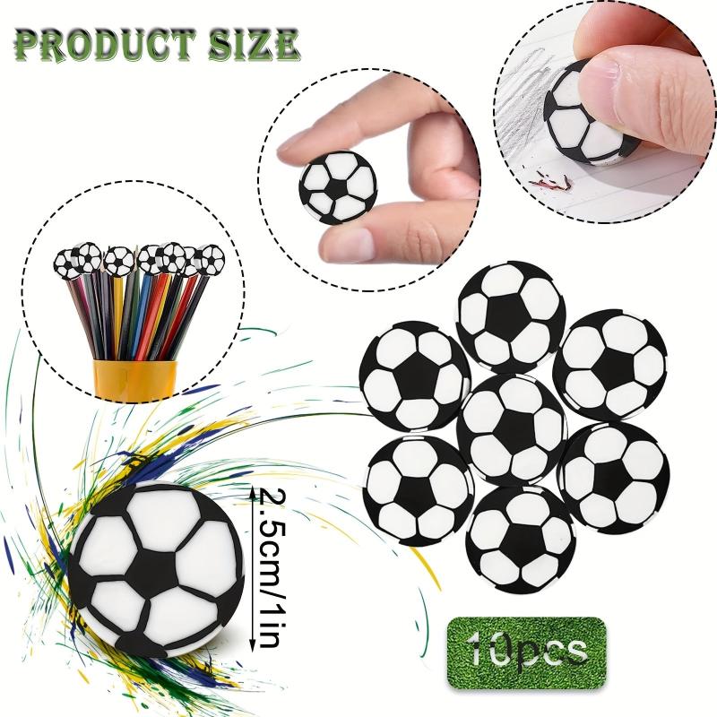 10pcs Sports Pencils with Ball Erasers