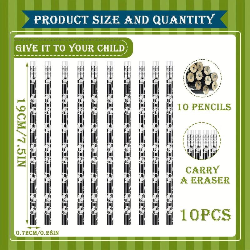 10pcs Sports Pencils with Ball Erasers