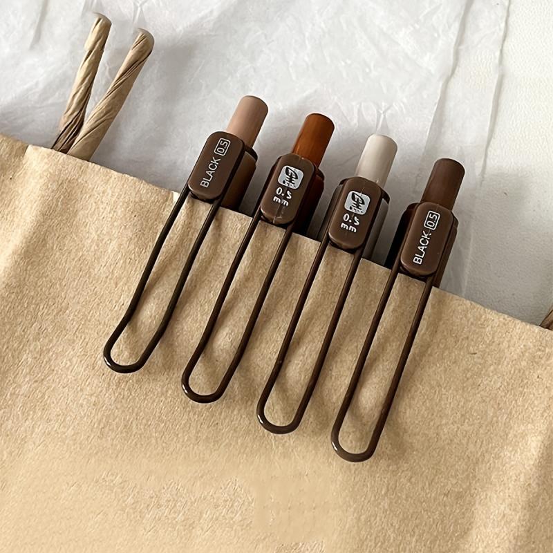 4pcs Box Soft Bag Rollerball Pen Press Type Pen Box Brush Pen Smooth