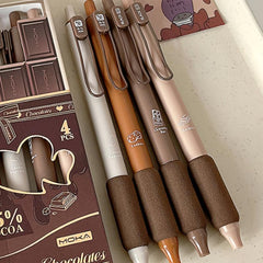 4pcs Box Soft Bag Rollerball Pen Press Type Pen Box Brush Pen Smooth