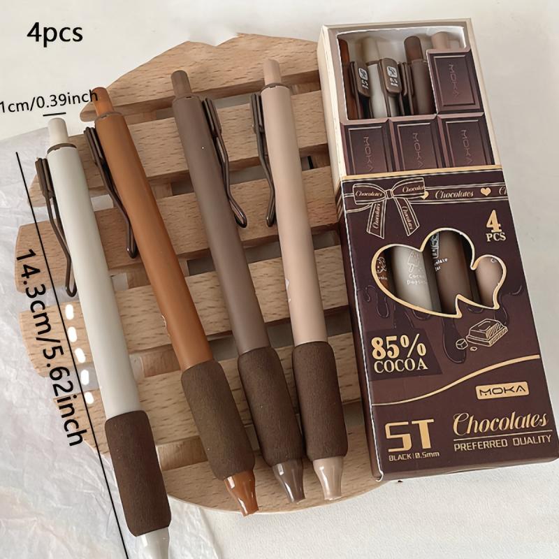 4pcs Box Soft Bag Rollerball Pen Press Type Pen Box Brush Pen Smooth
