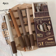 4pcs Box Soft Bag Rollerball Pen Press Type Pen Box Brush Pen Smooth
