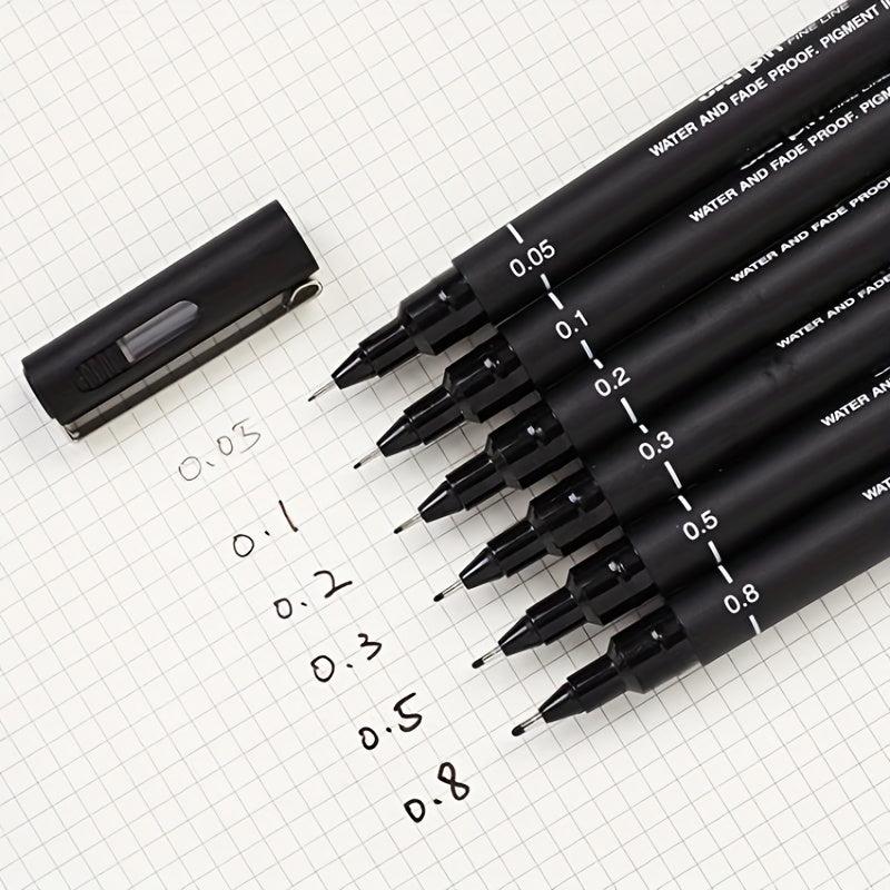 6 Tip Sizes Drawing Pens Fine Single Needle Technology Ink