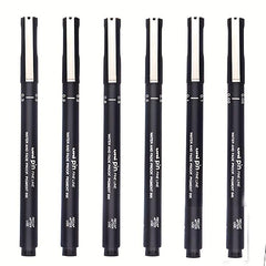 6 Tip Sizes Drawing Pens Fine Single Needle Technology Ink
