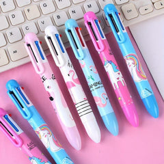 2pcs Flamingo Unicorn 6 Ballpoint Pen Student Writing Hand Account 0.55mm