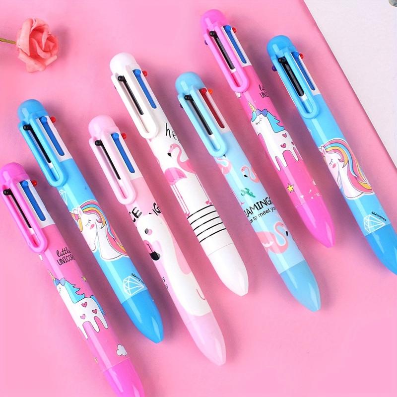 2pcs Flamingo Unicorn 6 Ballpoint Pen Student Writing Hand Account 0.55mm