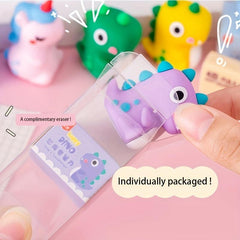 Cute Bear Dinosaur Pencil Sharpener Eraser Set for Students
