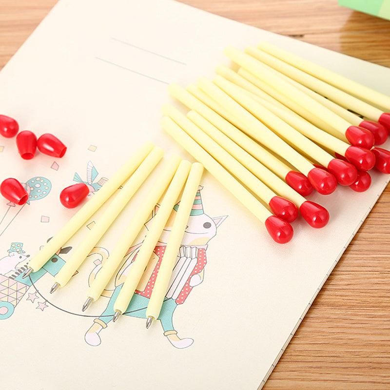 20pcs Matches Shaped Gel Pens for Writing & Drawing