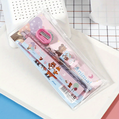 Sea Dinosaur Stationery Set with 6pcs - Pencils, Ruler, Sharpener, Case, Eraser