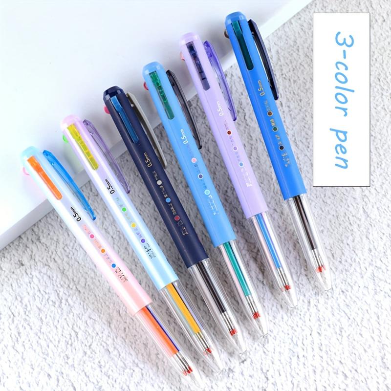 6pcs Retractable Gel Ink Pens 0.5mm 8 Colors for Journaling Note Taking
