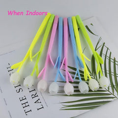 10pcs 0.38mm Flower Gel Rollerball Pens, Ink Changing, School, Home, Office