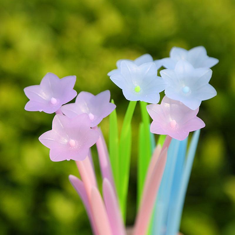 10pcs 0.38mm Flower Gel Rollerball Pens, Ink Changing, School, Home, Office