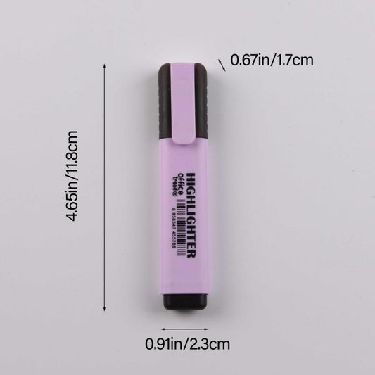 6 Highlighter Set Marker Pen 4mm Broad Tip Painting Graffiti Key Mark