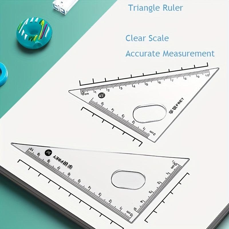 7-Piece Geometry Set for Students with Round Gauge, Ruler, and Box