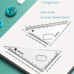 7-Piece Geometry Set for Students with Round Gauge, Ruler, and Box