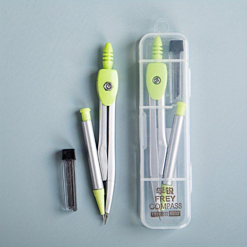 7-Piece Geometry Set for Students with Round Gauge, Ruler, and Box
