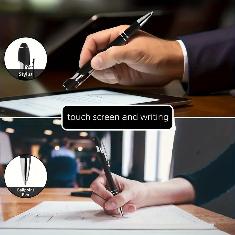 7pcs Metal Ballpoint Pen Inspirational Quotes Touch Screen 2n1 Ink