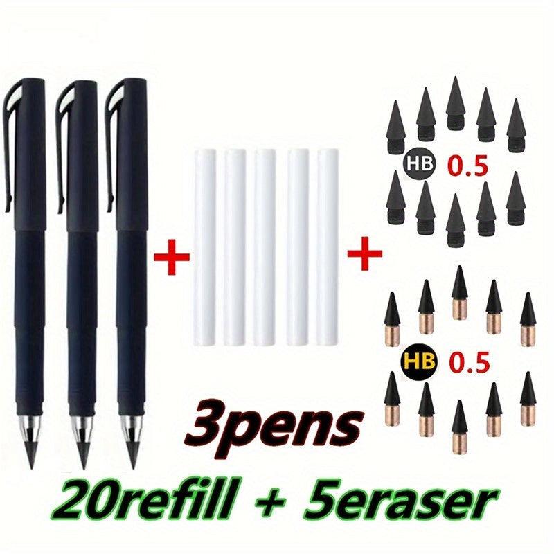 28pcs Infinite Writing & Drawing Exam Eternal Pencil Set w/ Refill & Eraser
