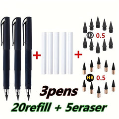 28pcs Infinite Writing & Drawing Exam Eternal Pencil Set w/ Refill & Eraser