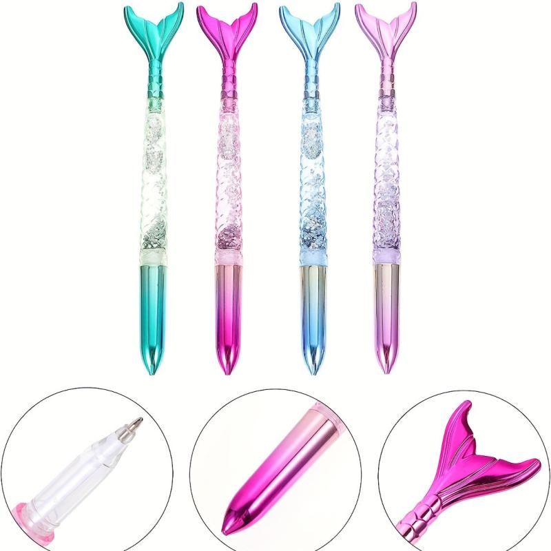 2pcs Mermaid Pens 1mm Ballpoint Pens for Home School and Office Stationery