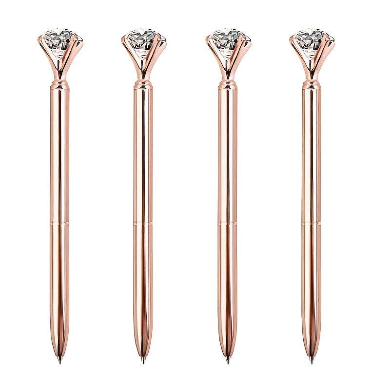2pcs Crystal Diamond Ballpoint Pen Metal Bling Office Supplies Gift Pens
