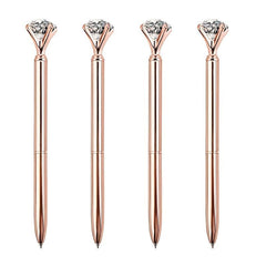 2pcs Crystal Diamond Ballpoint Pen Metal Bling Office Supplies Gift Pens