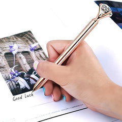 2pcs Crystal Diamond Ballpoint Pen Metal Bling Office Supplies Gift Pens