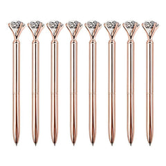 2pcs Crystal Diamond Ballpoint Pen Metal Bling Office Supplies Gift Pens