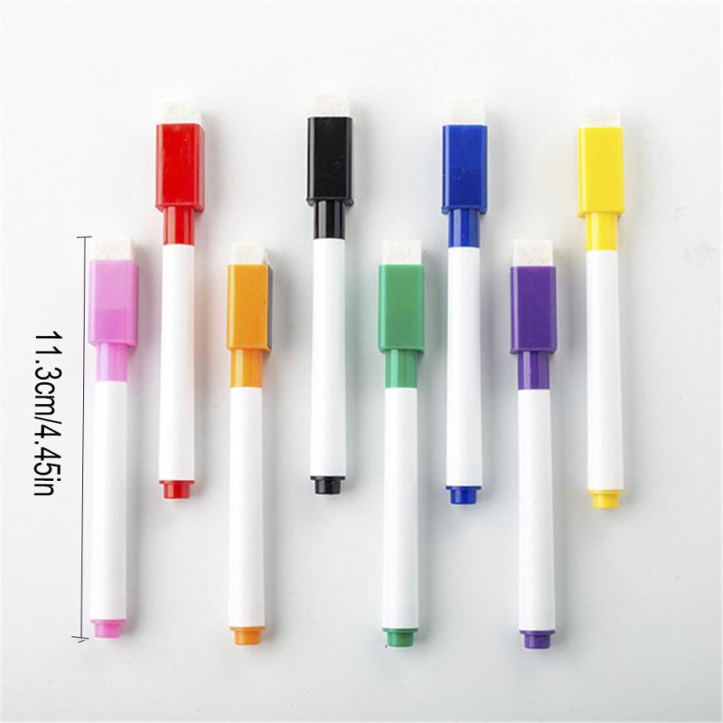 5pcs Erasable Whiteboard Markers with Built In Eraser for Office & School