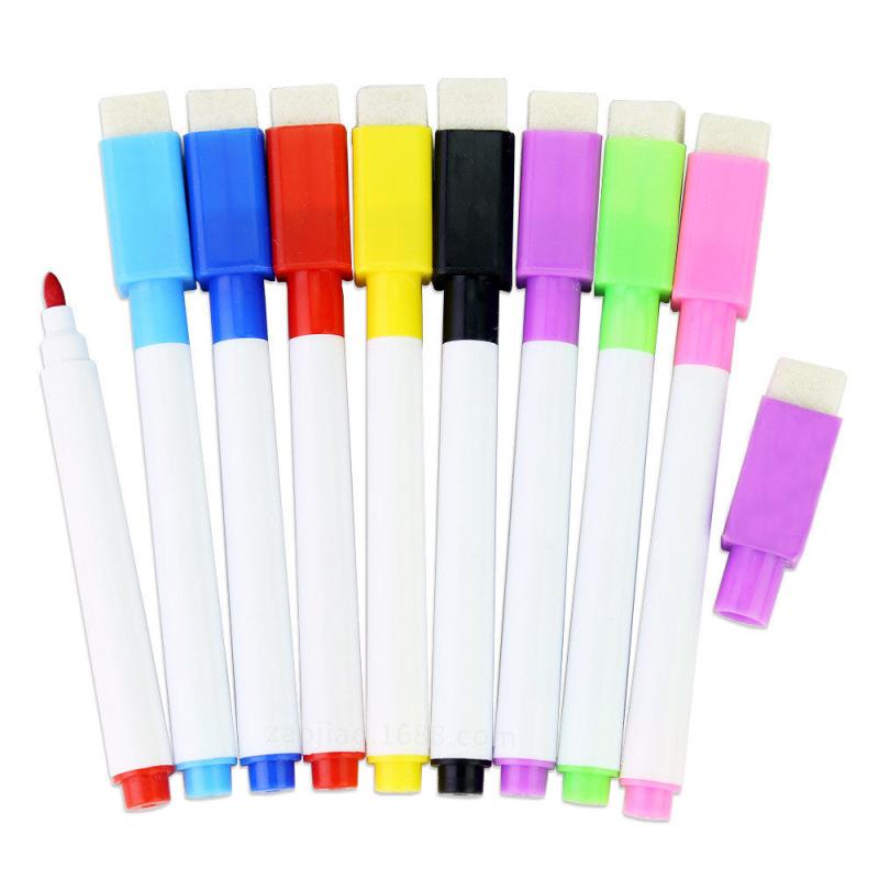 5pcs Erasable Whiteboard Markers with Built In Eraser for Office & School