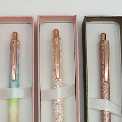 PU Golden Onion Glitter Metal Gift Ballpoint Pen For Women Girls
