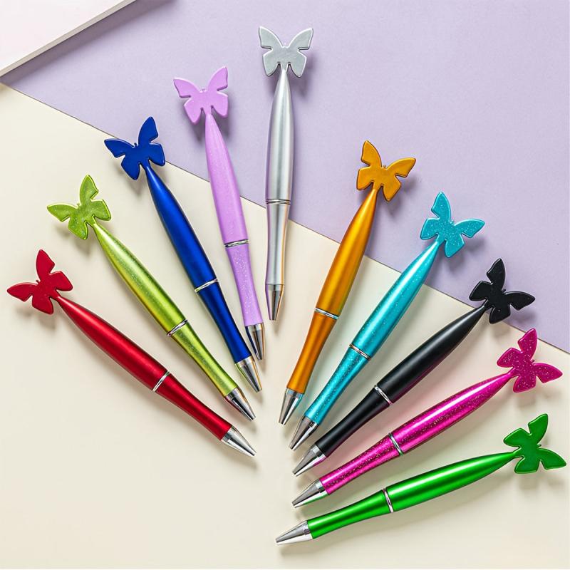 3pcs Sequin Butterfly Ballpoint Pen 1.0mm Refill Office Student Signature
