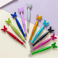 3pcs Sequin Butterfly Ballpoint Pen 1.0mm Refill Office Student Signature