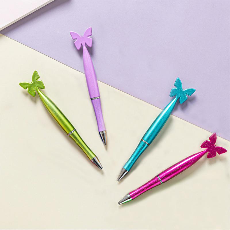 3pcs Sequin Butterfly Ballpoint Pen 1.0mm Refill Office Student Signature