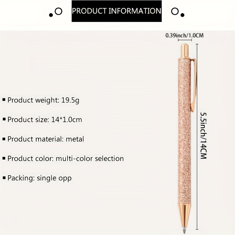 10pcs Metal Ballpoint Pen Retractable for School Office Writing