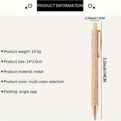 10pcs Metal Ballpoint Pen Retractable for School Office Writing